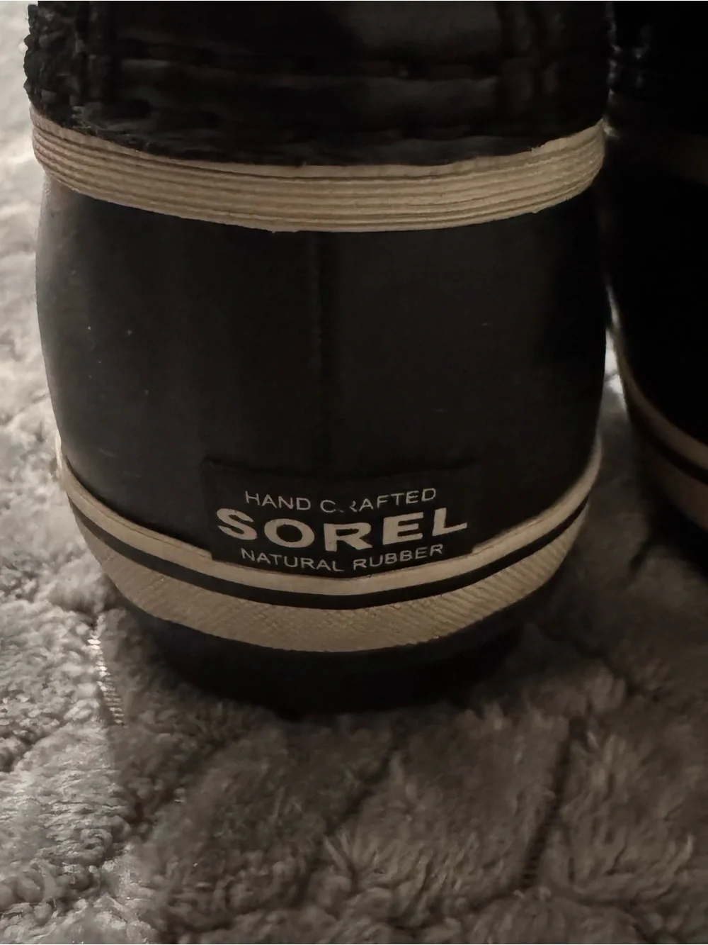 Sorel Kids Black Rain & Cream Faux-Fur Trim Boot